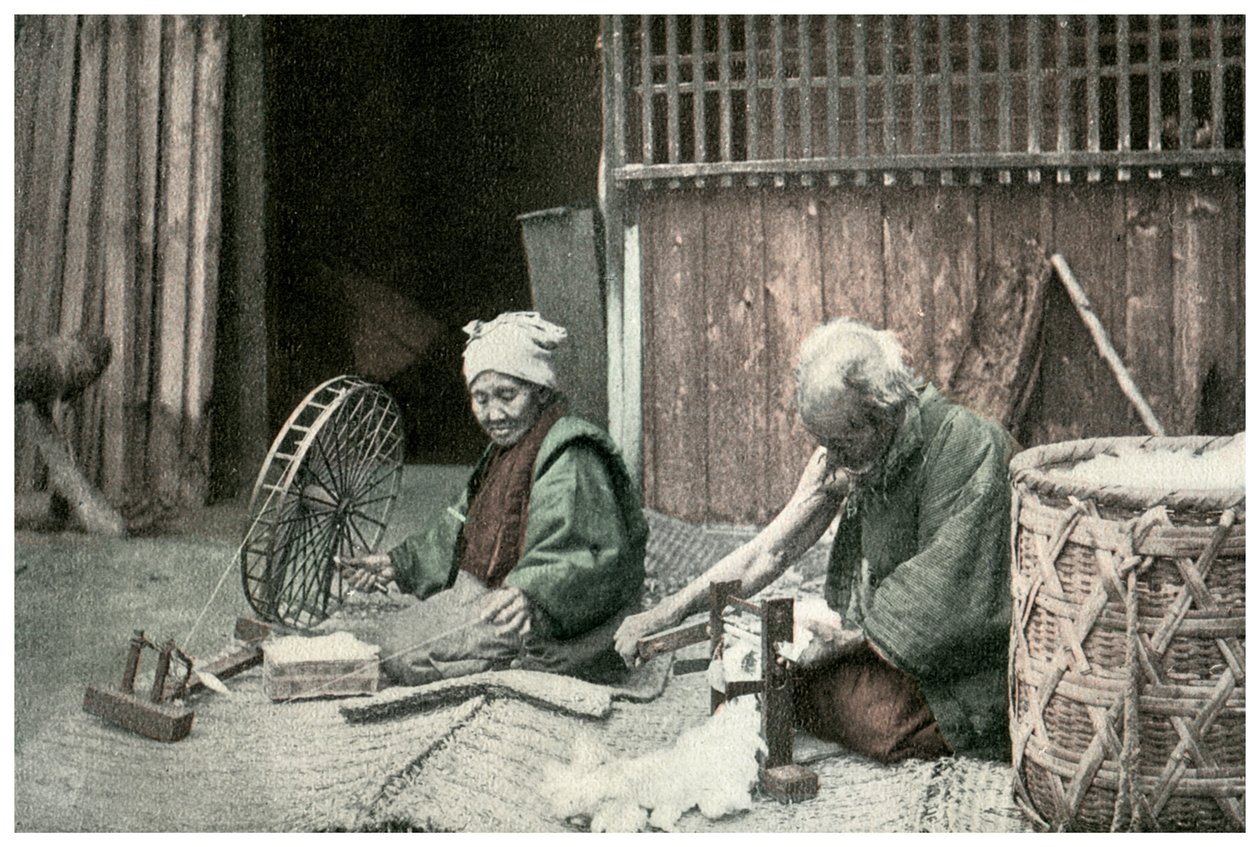 Przędzenie bawełny, Japonia, 1904 autorstwa Unbekannt