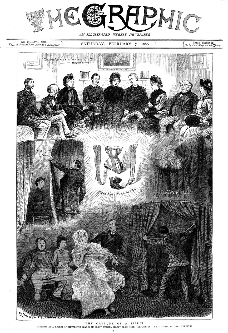Duch zdemaskowany na seansie w Londynie, 1880 r autorstwa Unbekannt