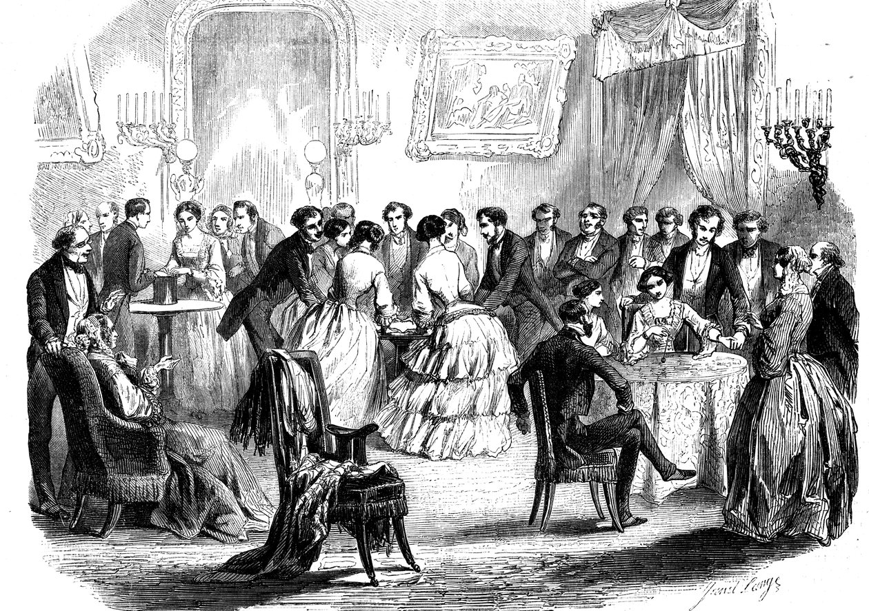 Spotkanie spirytystyczne w salonie paryskim, 1853 autorstwa Unbekannt