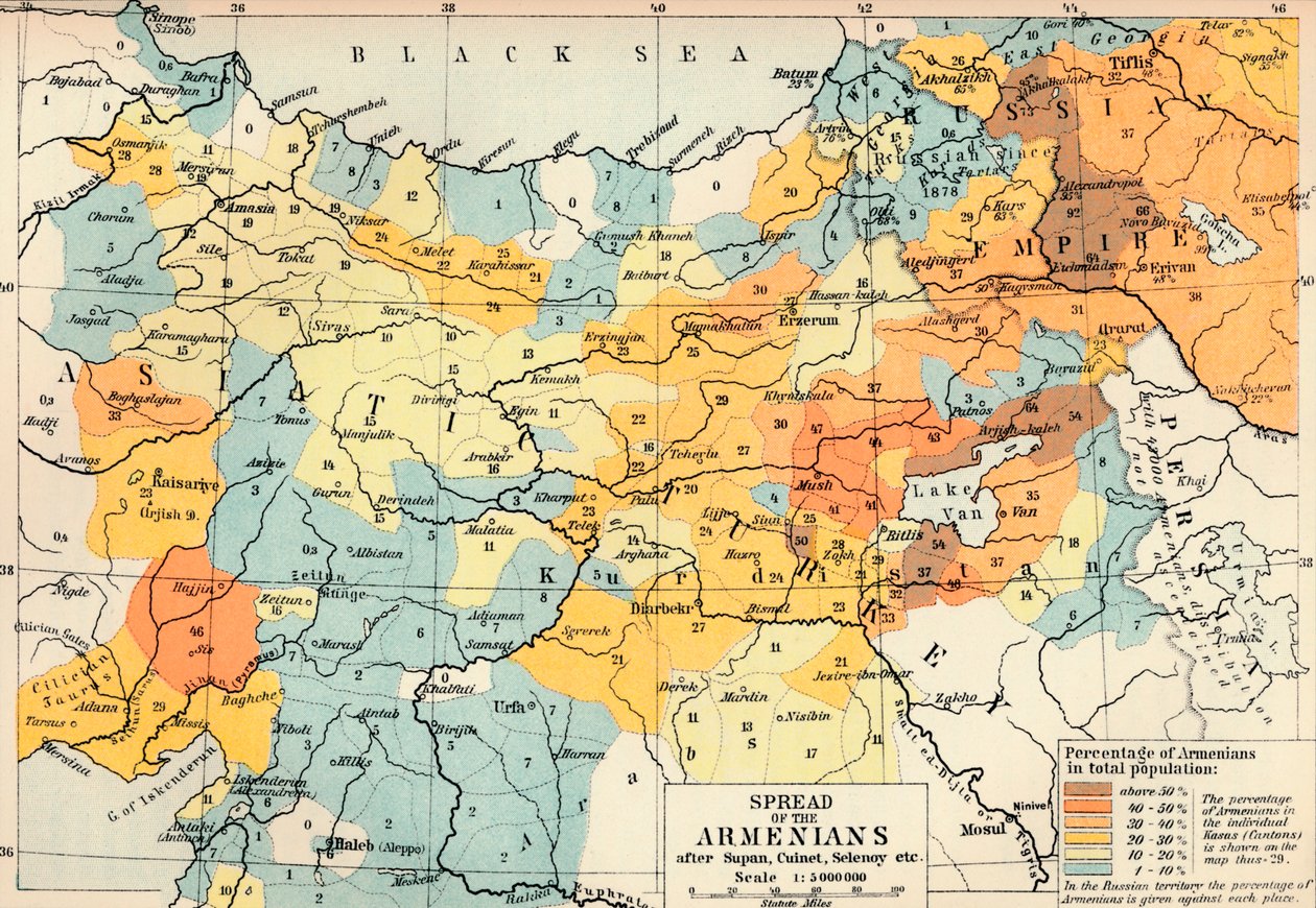 Rozprzestrzenianie się Armenii po Supanie, Cuinecie, Selenoju itp., c1560, 1907 autorstwa Unbekannt