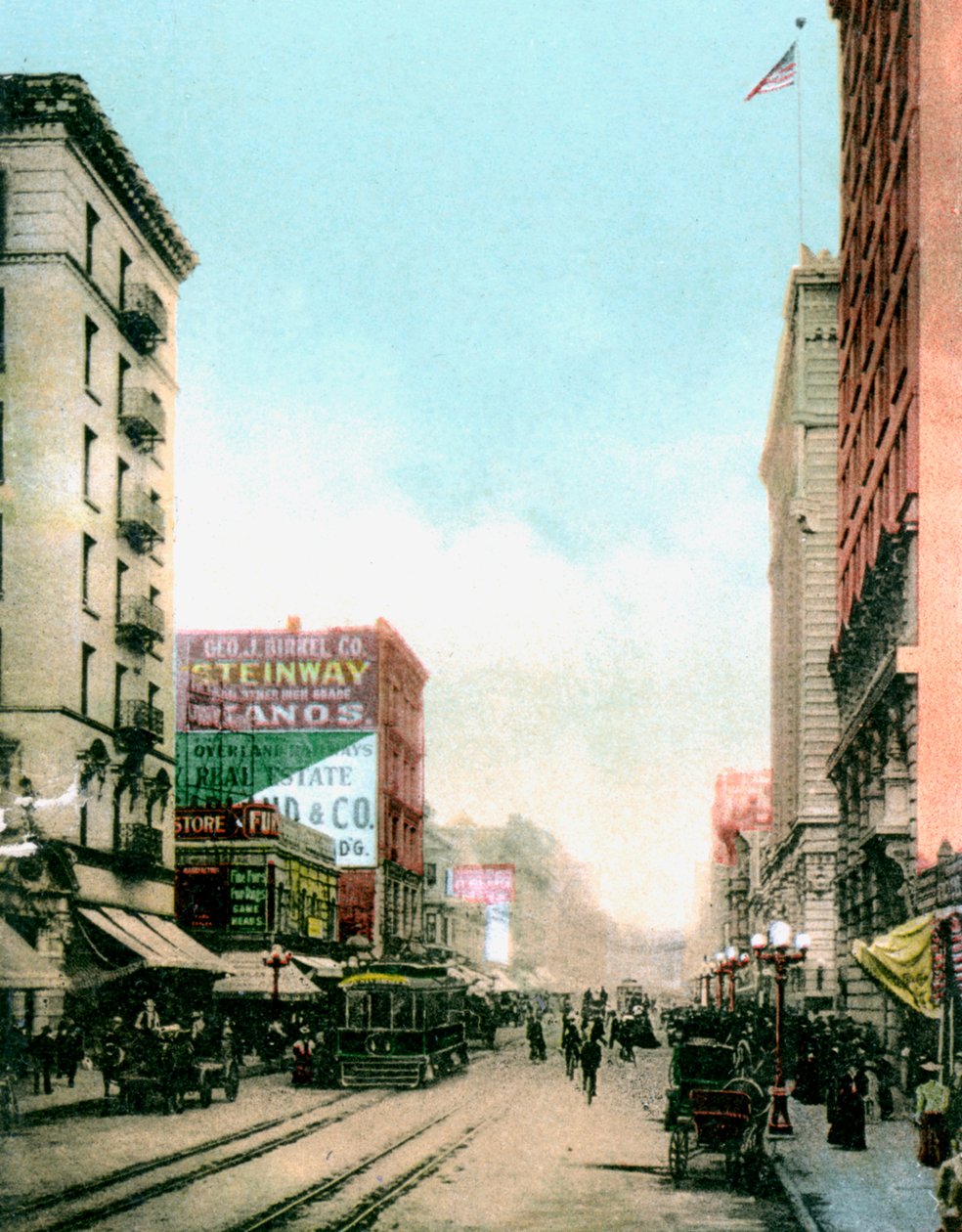 Spring Street, Los Angeles, Kalifornia, USA, ok. 1900 autorstwa Unbekannt