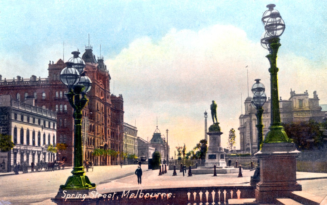 Spring Street, Melbourne, Australia, 1912 r autorstwa Unbekannt