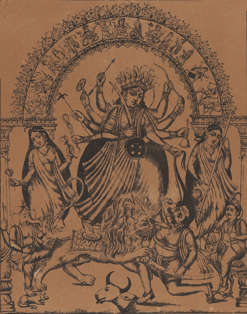 Sri Sri Durga, ca. 1875-80. autorstwa Unbekannt