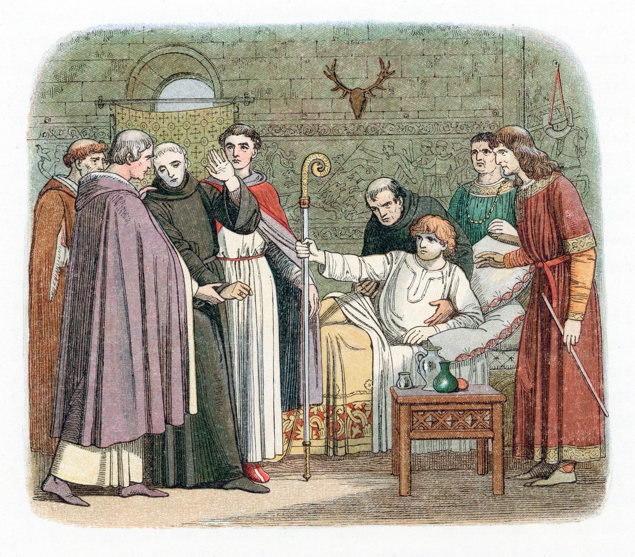 Św. Anzelm niechętnie przyjmując arcybiskupstwo Canterbury, 1093 1864 autorstwa Unbekannt