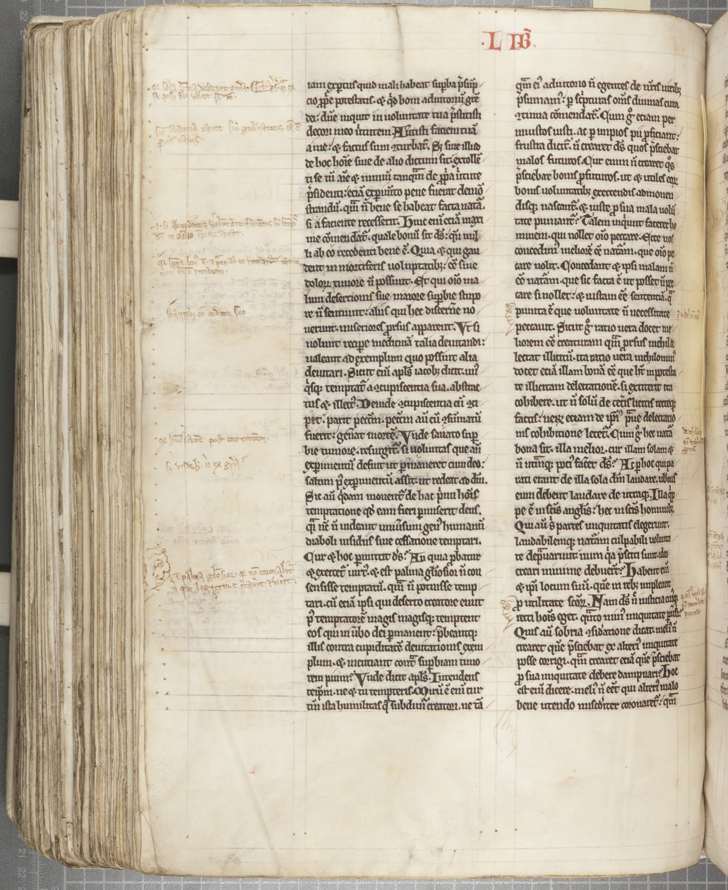 Św. Augustyn z Hippony „Opera”, Fol 243 verso, ok. 1200 (pióro i atrament na pergaminie) autorstwa Unbekannt