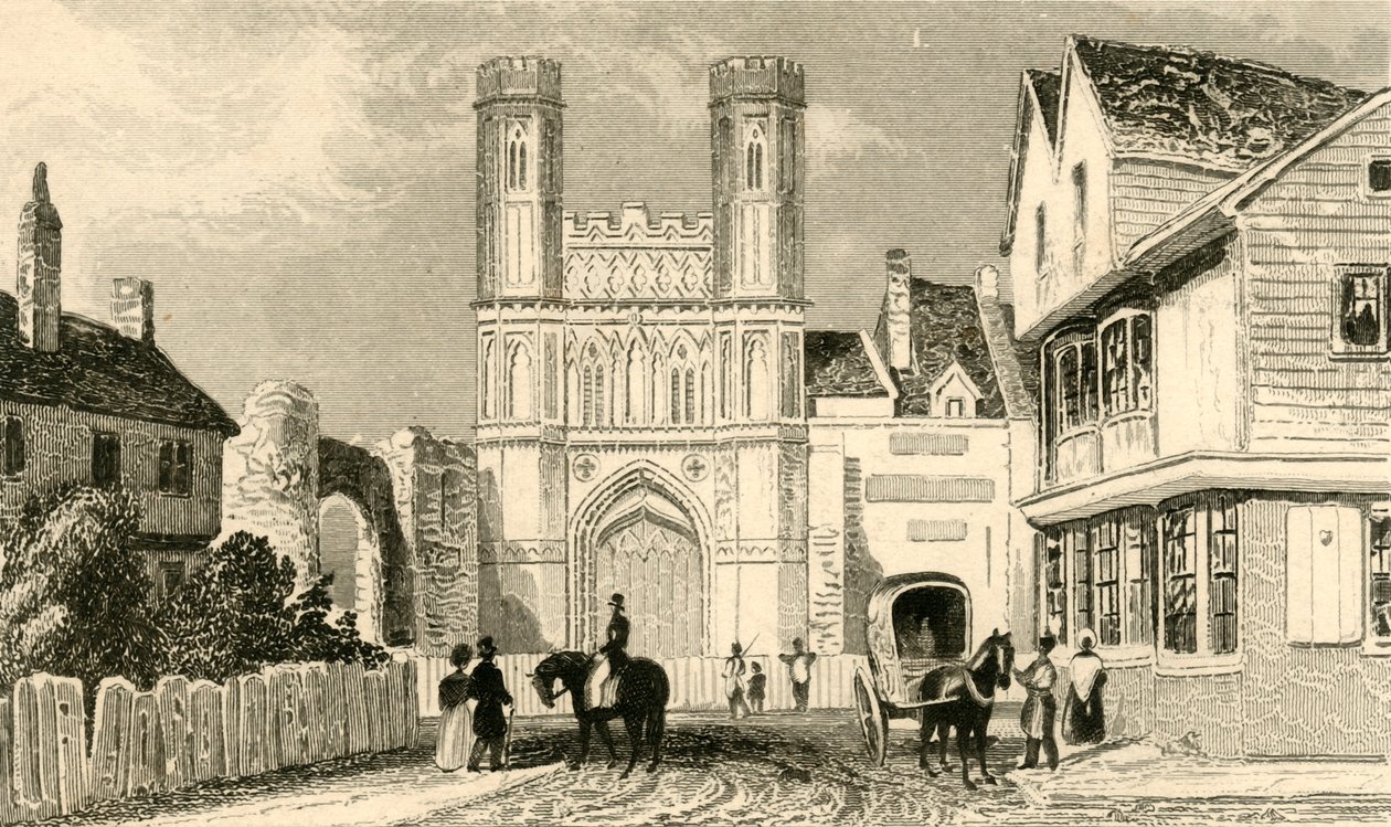 Brama św. Augustyna w Canterbury. Kent, ok. 1835. autorstwa Unbekannt