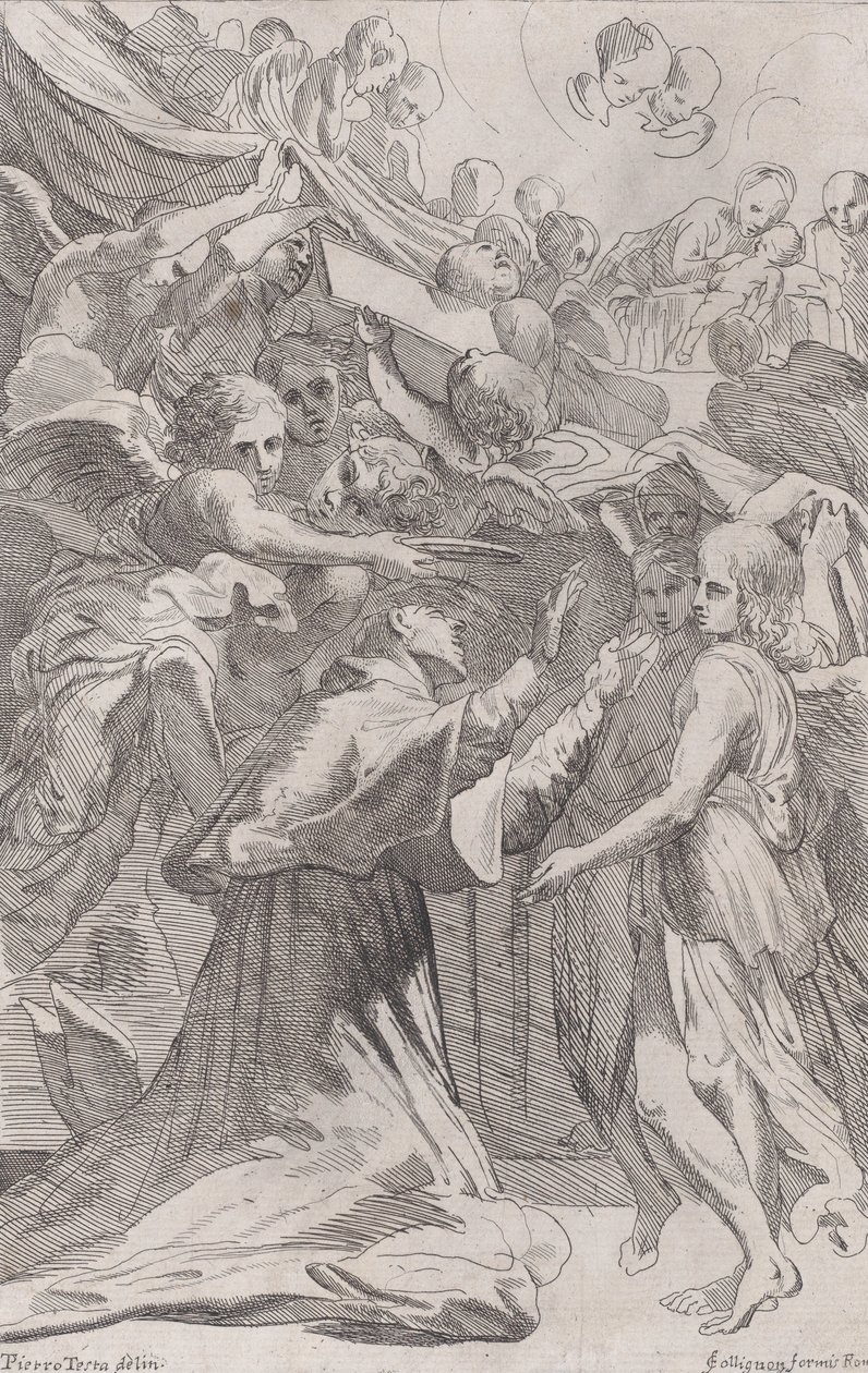 Św. Carlo Borromeo w otoczeniu aniołów, 1650-70. autorstwa Unbekannt