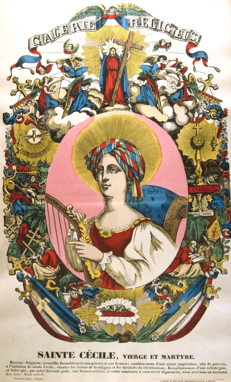 Św. Cecylia lub Cecylia, legendarna męczennica rzymska, XIX w. autorstwa Unbekannt