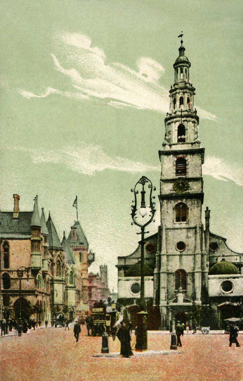 St Clement Danes, Strand, Londyn, c1910. autorstwa Unbekannt