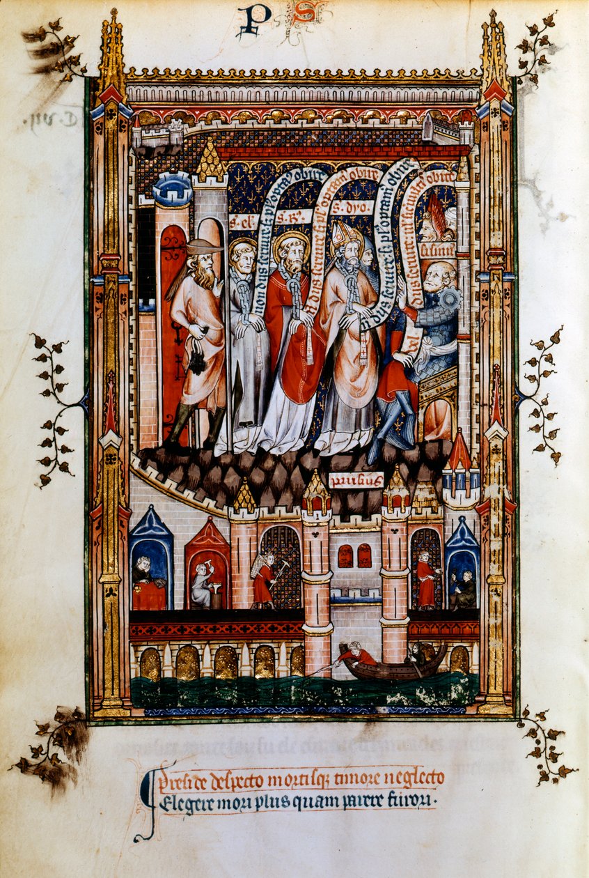 Św. Denis zabrany do Sisinnius, 1317 autorstwa Unbekannt