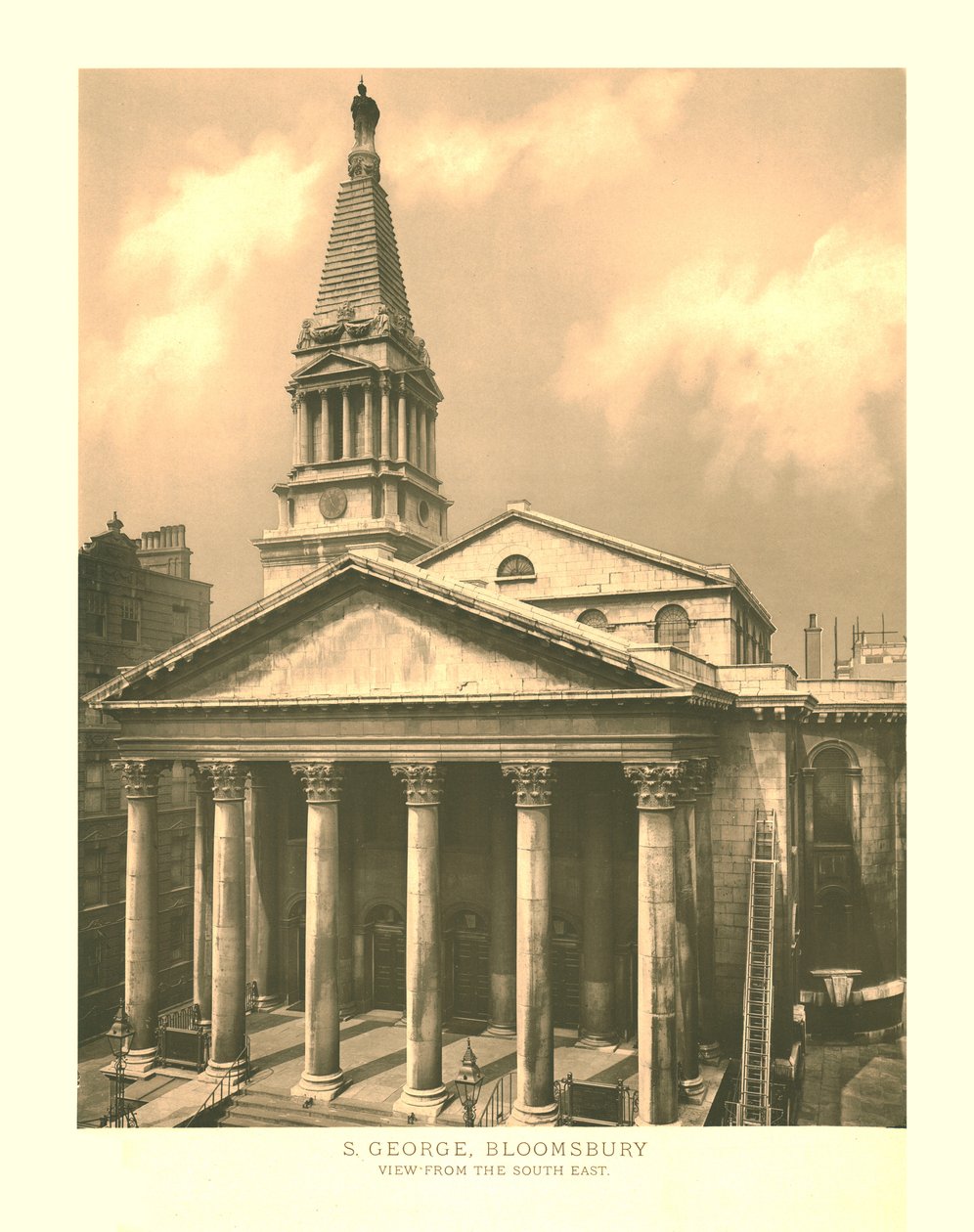 St George, Bloomsbury, Widok od południowego wschodu, połowa końca XIX wieku. autorstwa Unbekannt