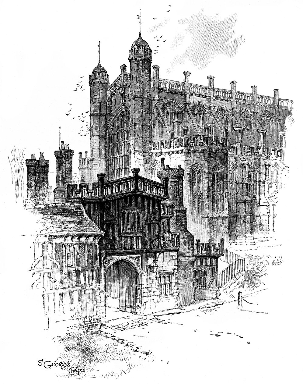 Kaplica św. Jerzego, Windsor, Berkshire, ok. 1888 r. autorstwa Unbekannt