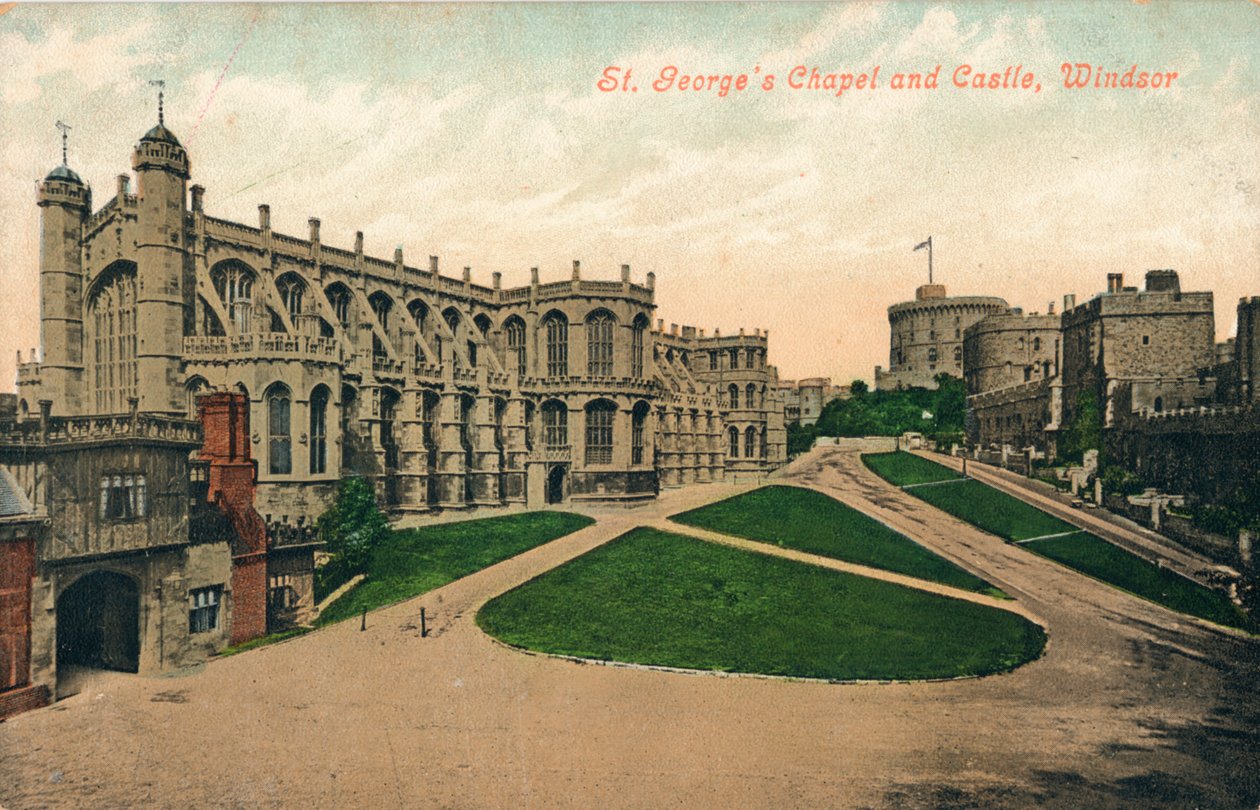 Kaplica i zamek św. Jerzego, Windsor, ok. 1910. autorstwa Unbekannt