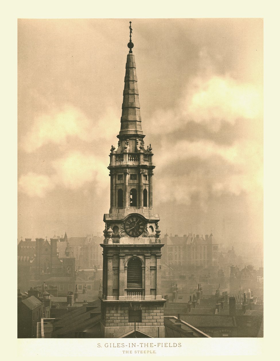 St Giles-in-the-Fields, Wieża, połowa końca XIX wieku. autorstwa Unbekannt
