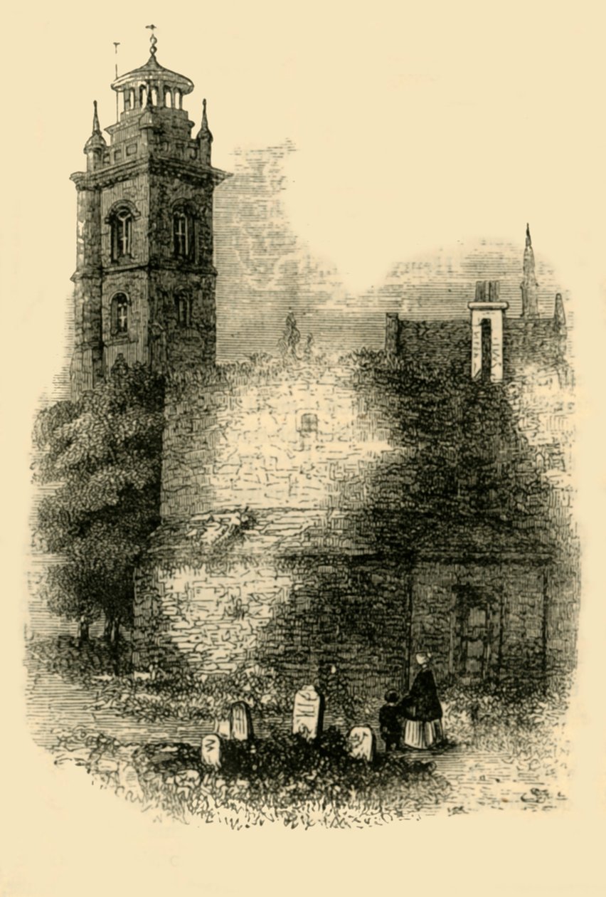 Św. Idzie, Cripplegate, Pokazuje Stary Mur, ok. 1872 r. autorstwa Unbekannt