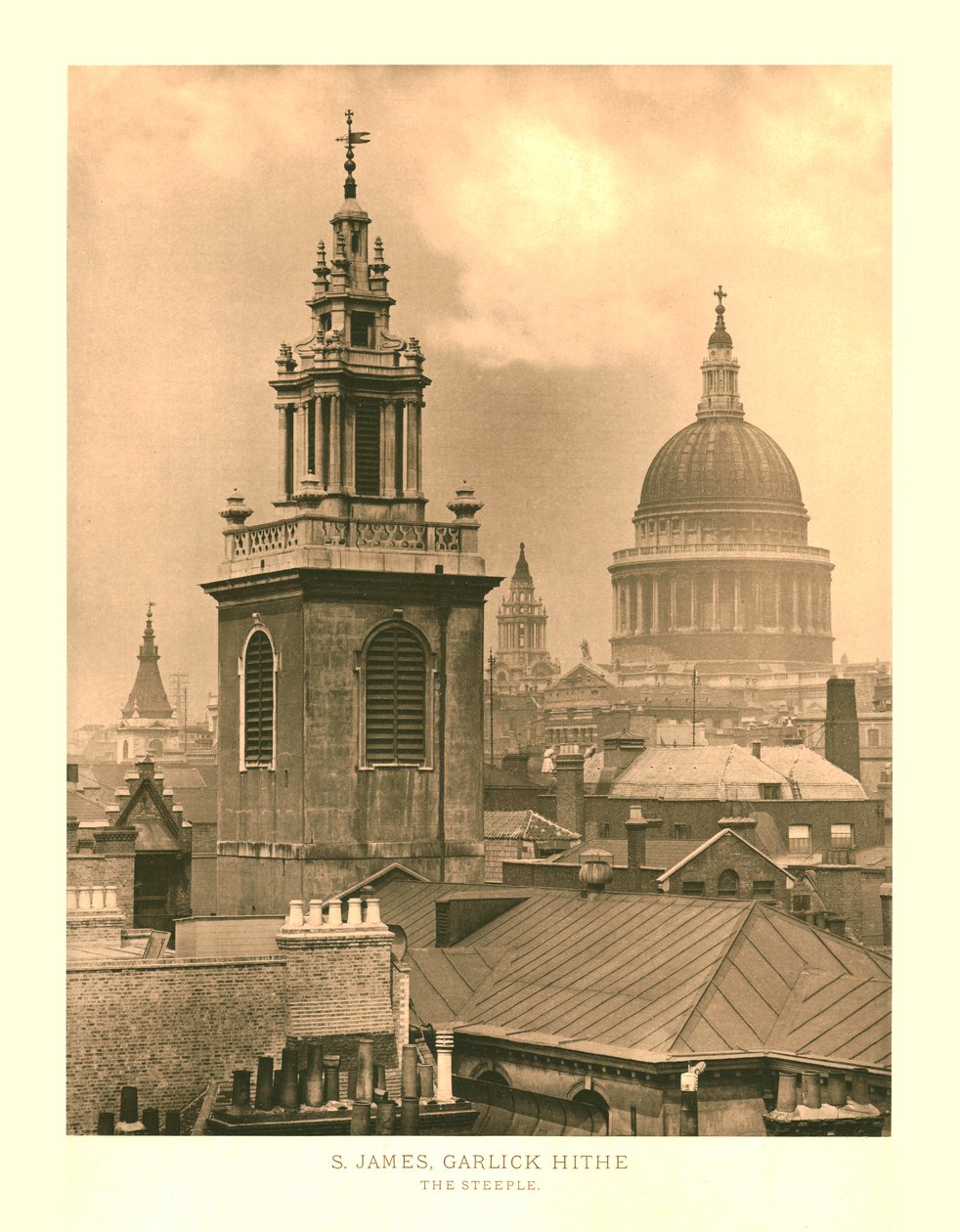 St James, Garlick Hithe, The Steeple, połowa końca XIX wieku. autorstwa Unbekannt