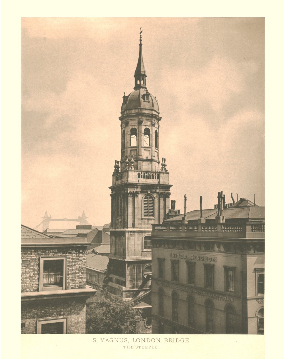 St Magnus, London Bridge, The Steeple, połowa końca XIX wieku. autorstwa Unbekannt