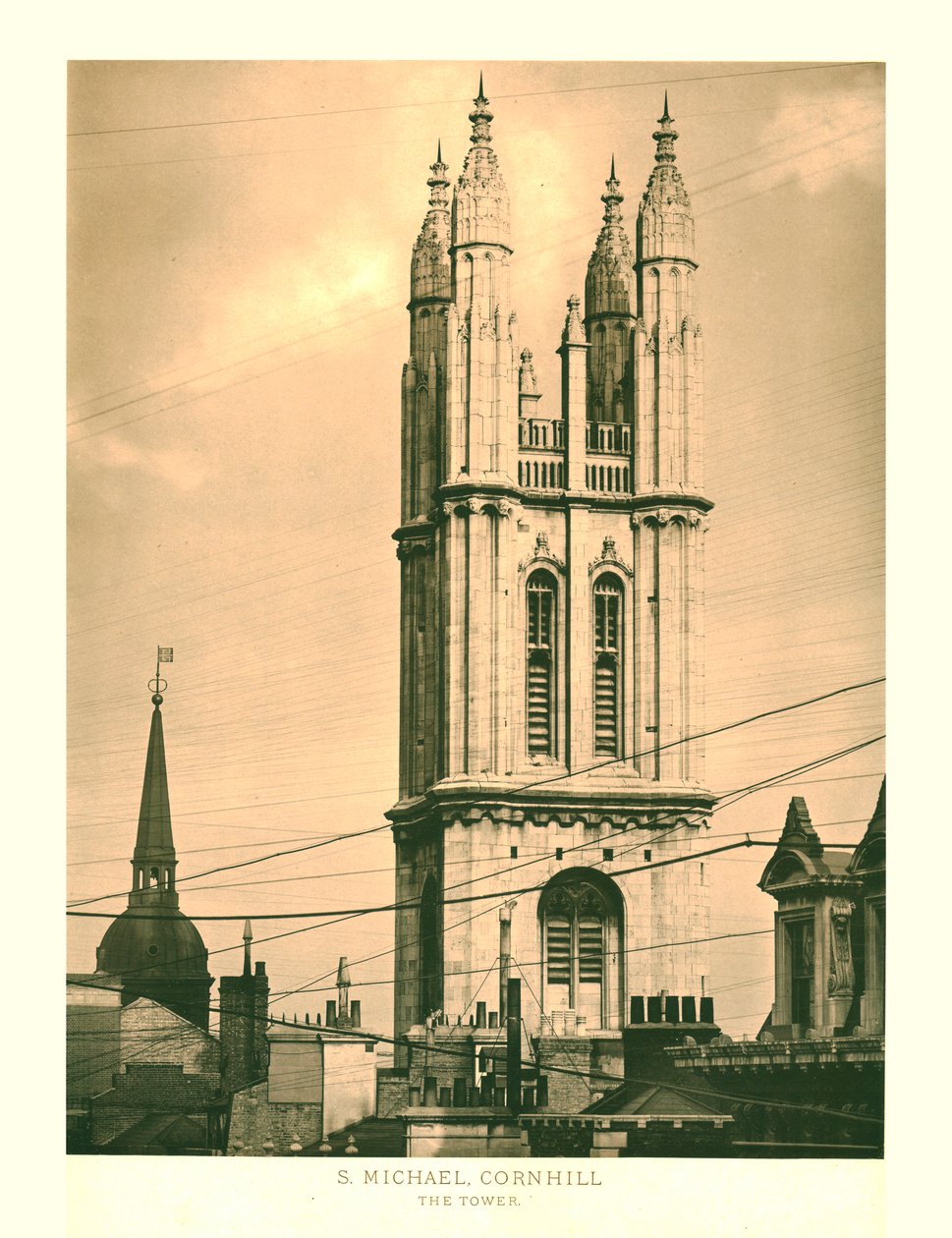 St Michael, Cornhill, The Tower, połowa końca XIX wieku. autorstwa Unbekannt