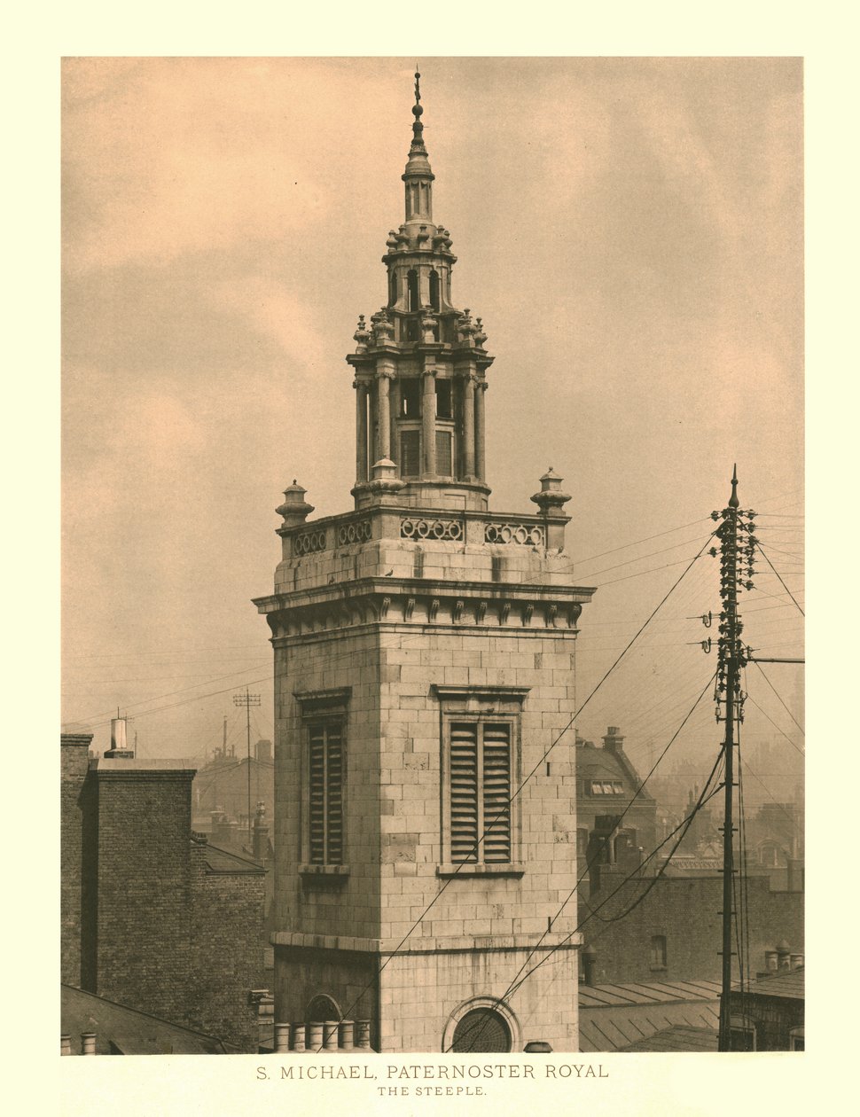 St Michael, Paternoster Royal, Wieża, połowa końca XIX wieku. autorstwa Unbekannt
