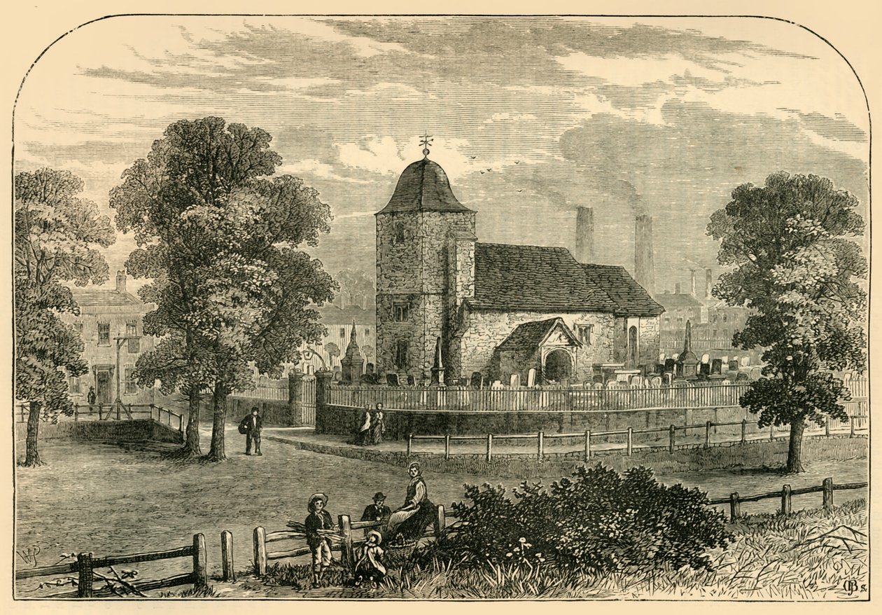 Kościół św. Pankra z 1820 r., ok. 1876 r. autorstwa Unbekannt
