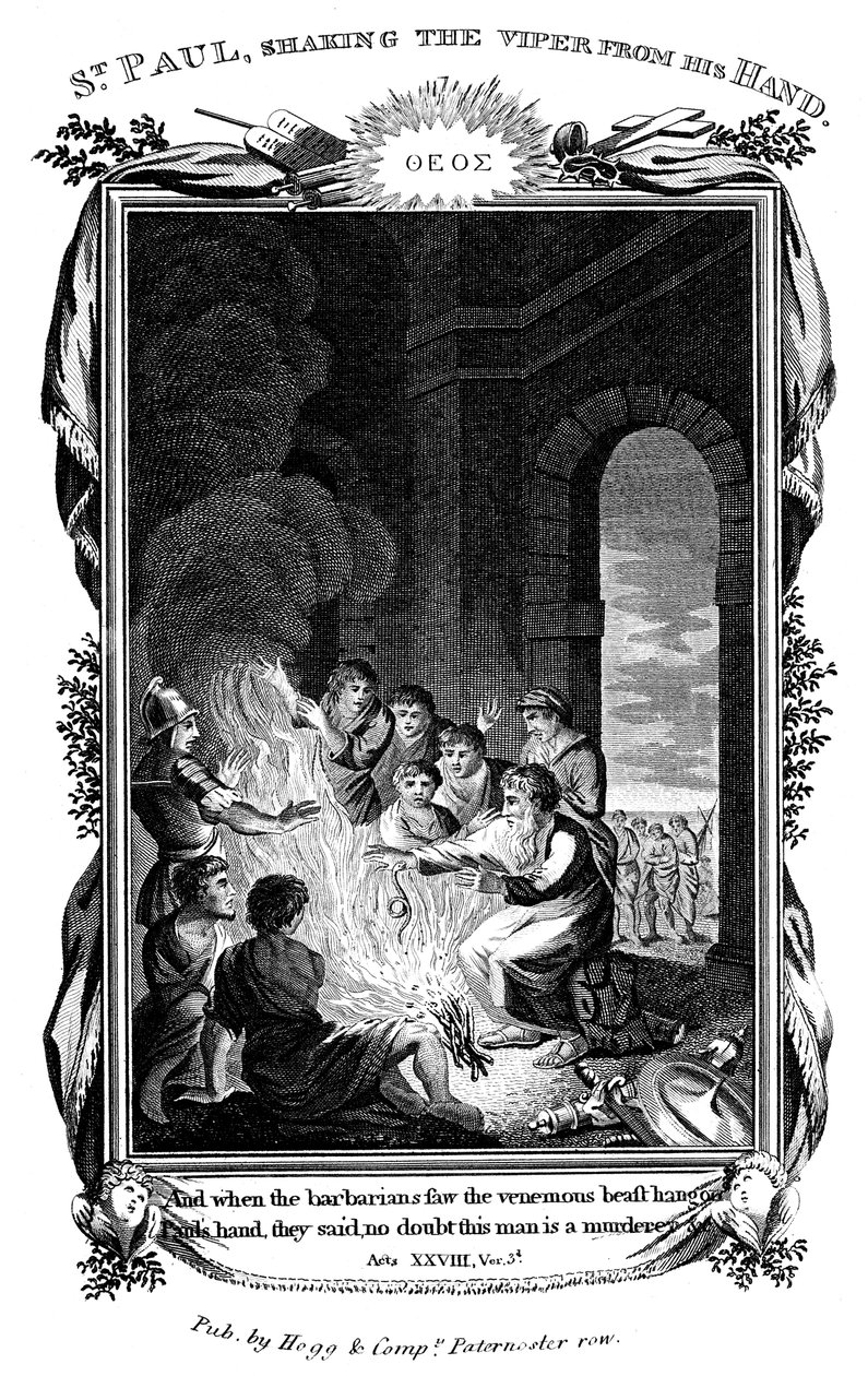 Św. Paweł Apostoł strząsający żmiję z ręki, ok. 1808 r. autorstwa Unbekannt