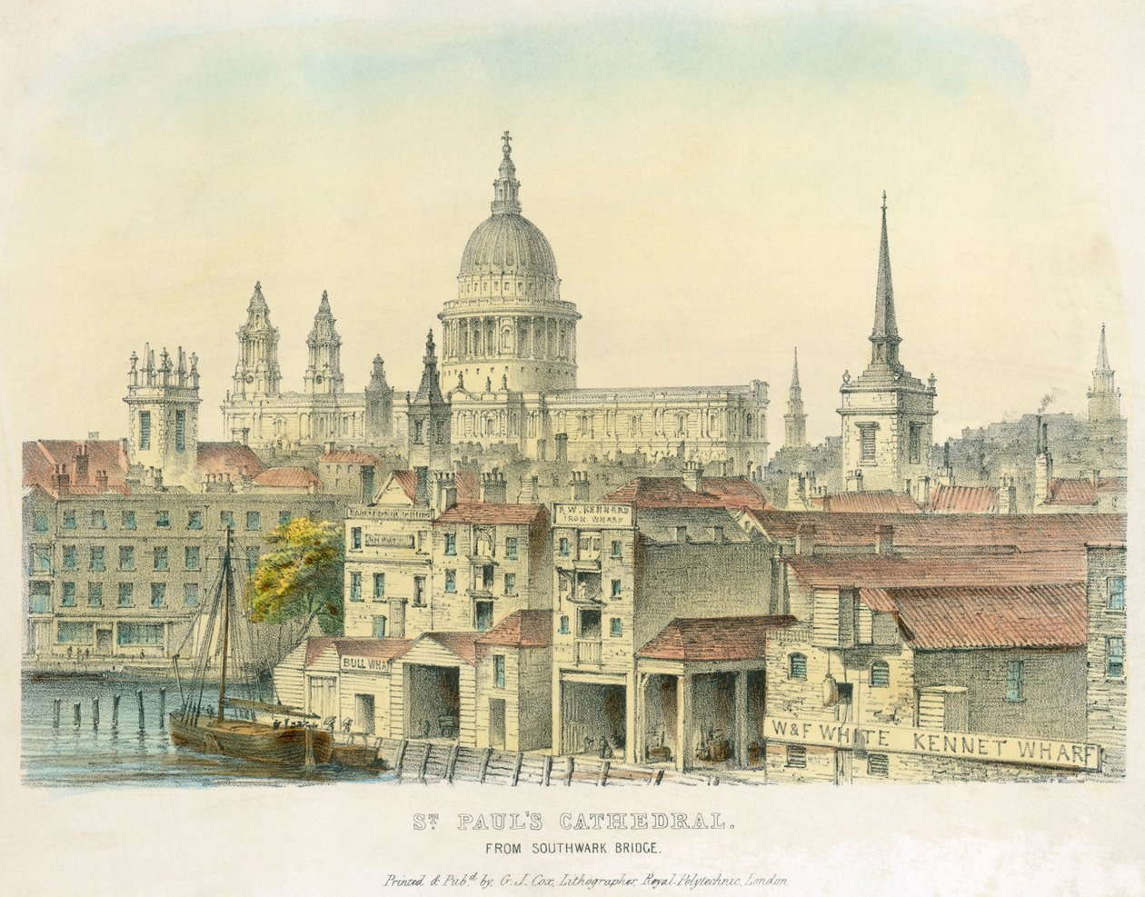 Katedra św. Pawła, City of London, 1825 autorstwa Unbekannt