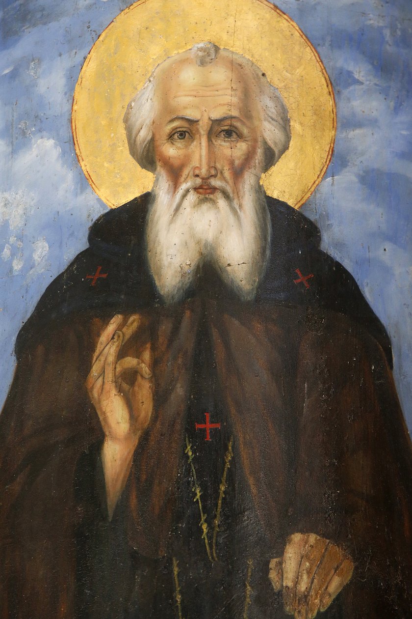 św. Kościół w Savos (Savas). Błogosławieństwo św. Sawy (św. Sawa z Serbii) autorstwa Unbekannt