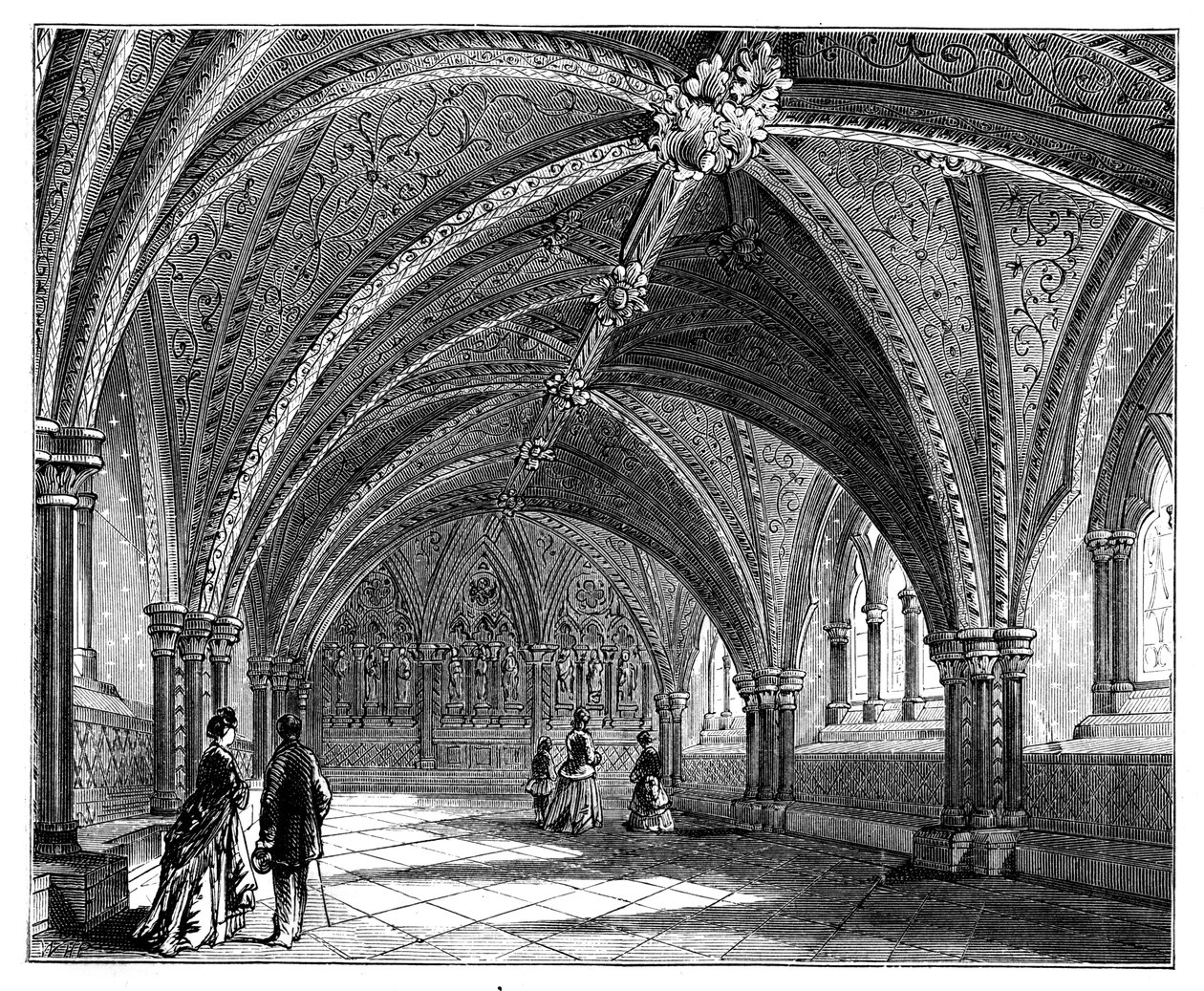 Krypta św. Stefana, Pałac Westminsterski, Londyn, ok. 1888 r. autorstwa Unbekannt