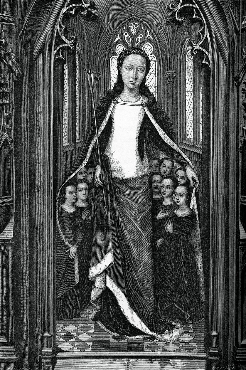 Św Urszula i Najświętsze Dziewice, z Relikwiarza Św. Urszuli, 1489, 1870 autorstwa Unbekannt