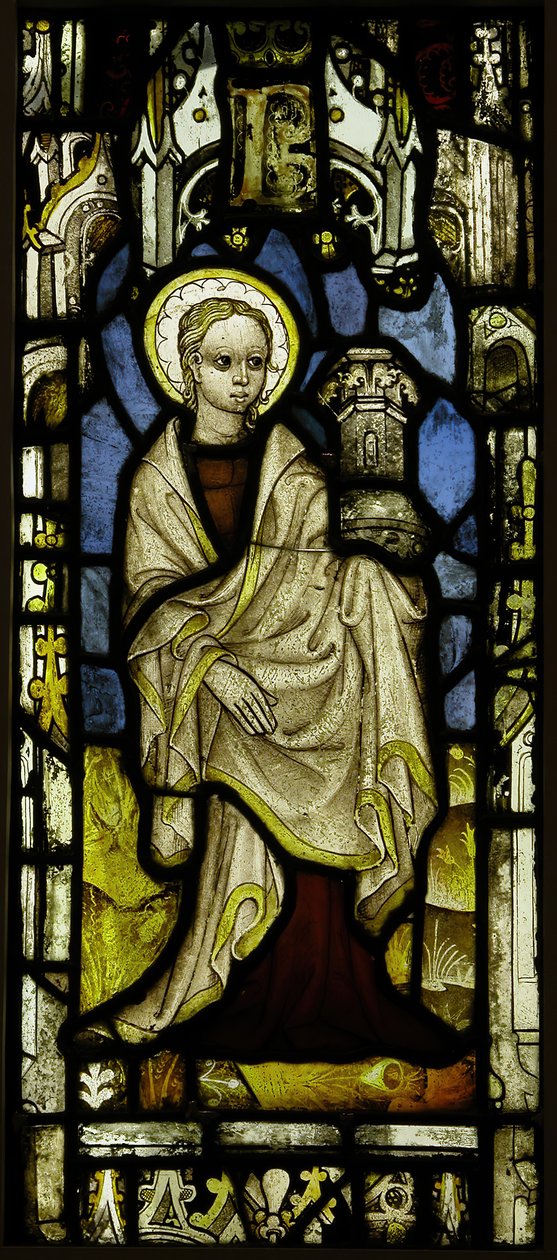Witraż ze św. Barbarą, brytyjska, ca. 1450. autorstwa Unbekannt