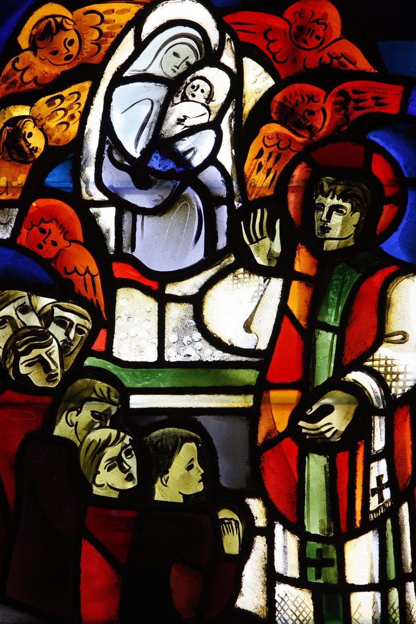 Witraże przedstawiające Księdza Bosko w kościele Notre-Dame-de-la-Trinite, Blois, Francja autorstwa Unbekannt