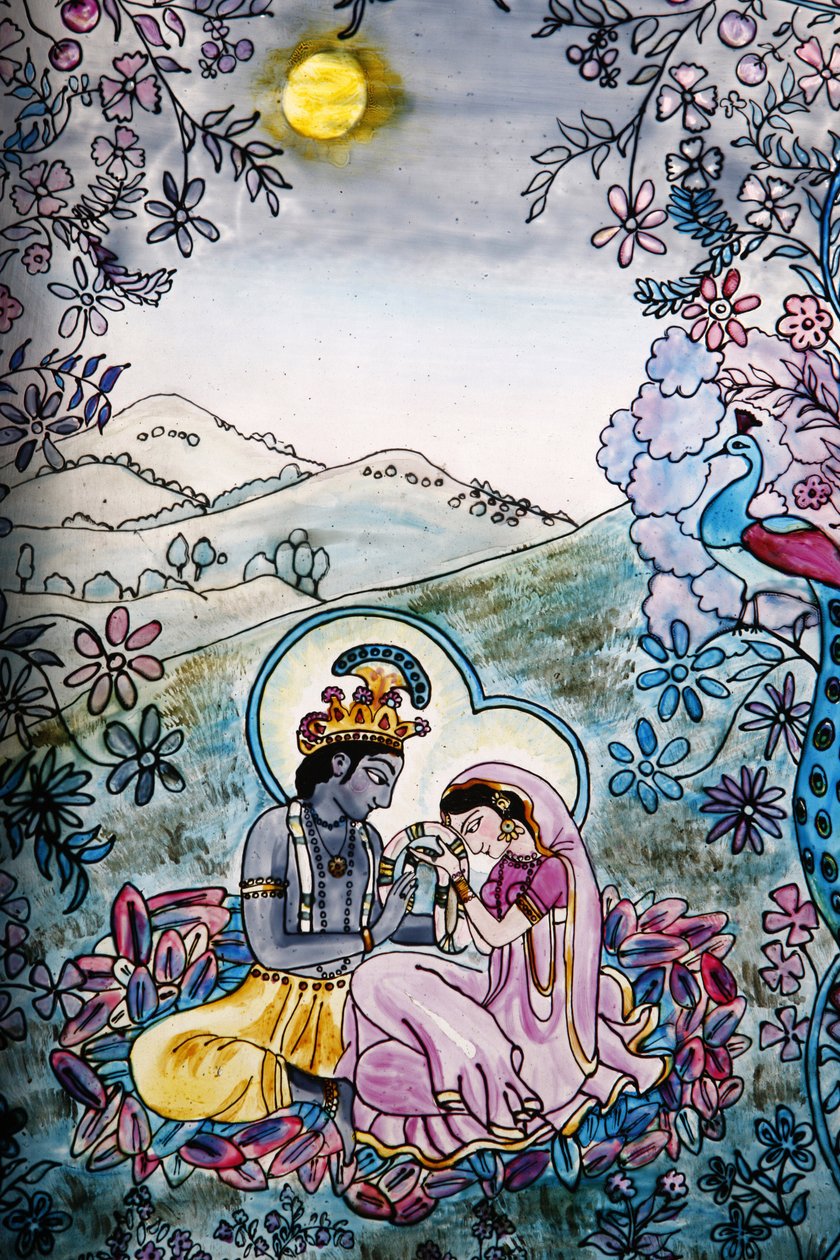 Witraże w świątyni Iskcon: Krishna and Rada, Londyn, Wielka Bretania autorstwa Unbekannt