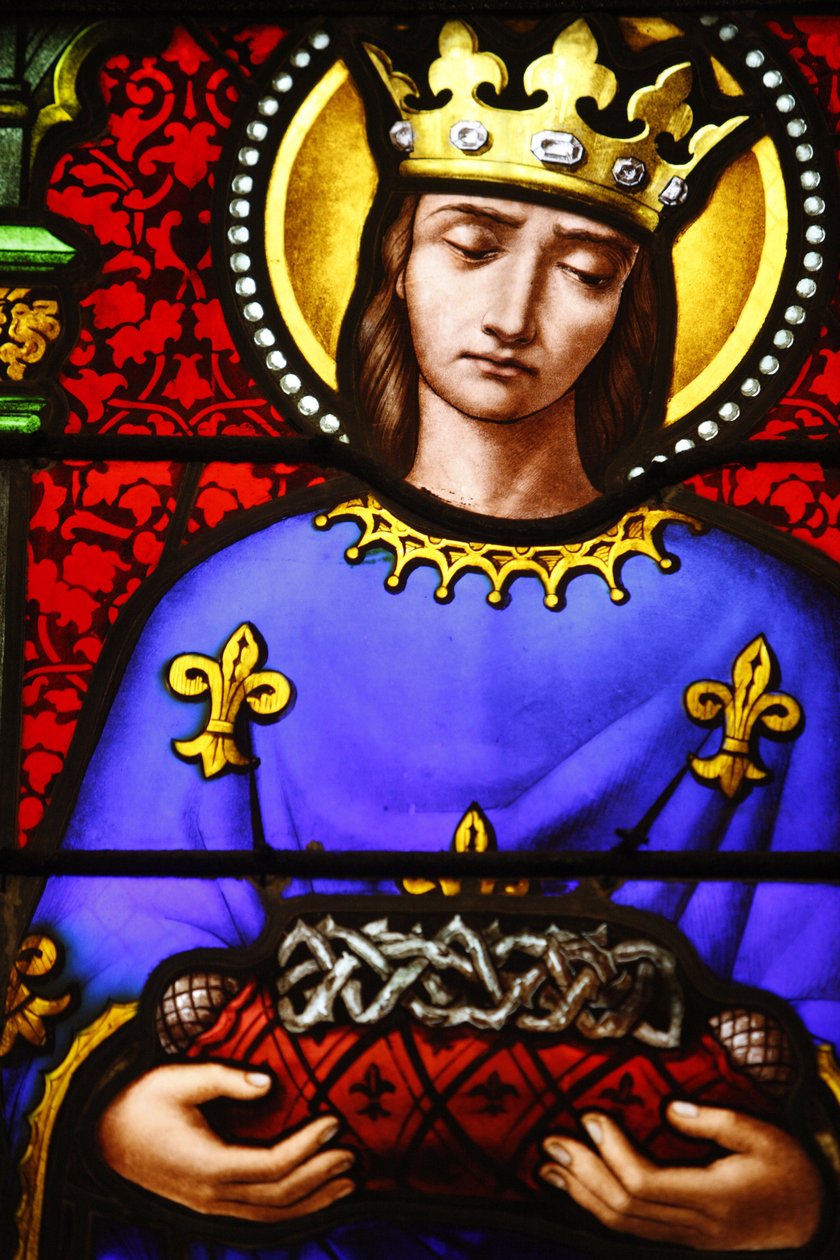 Witraże w kościele św. Pawła, Lyon: Św. Ludwik niosący koronę cierniową, Lyon, Francja autorstwa Unbekannt