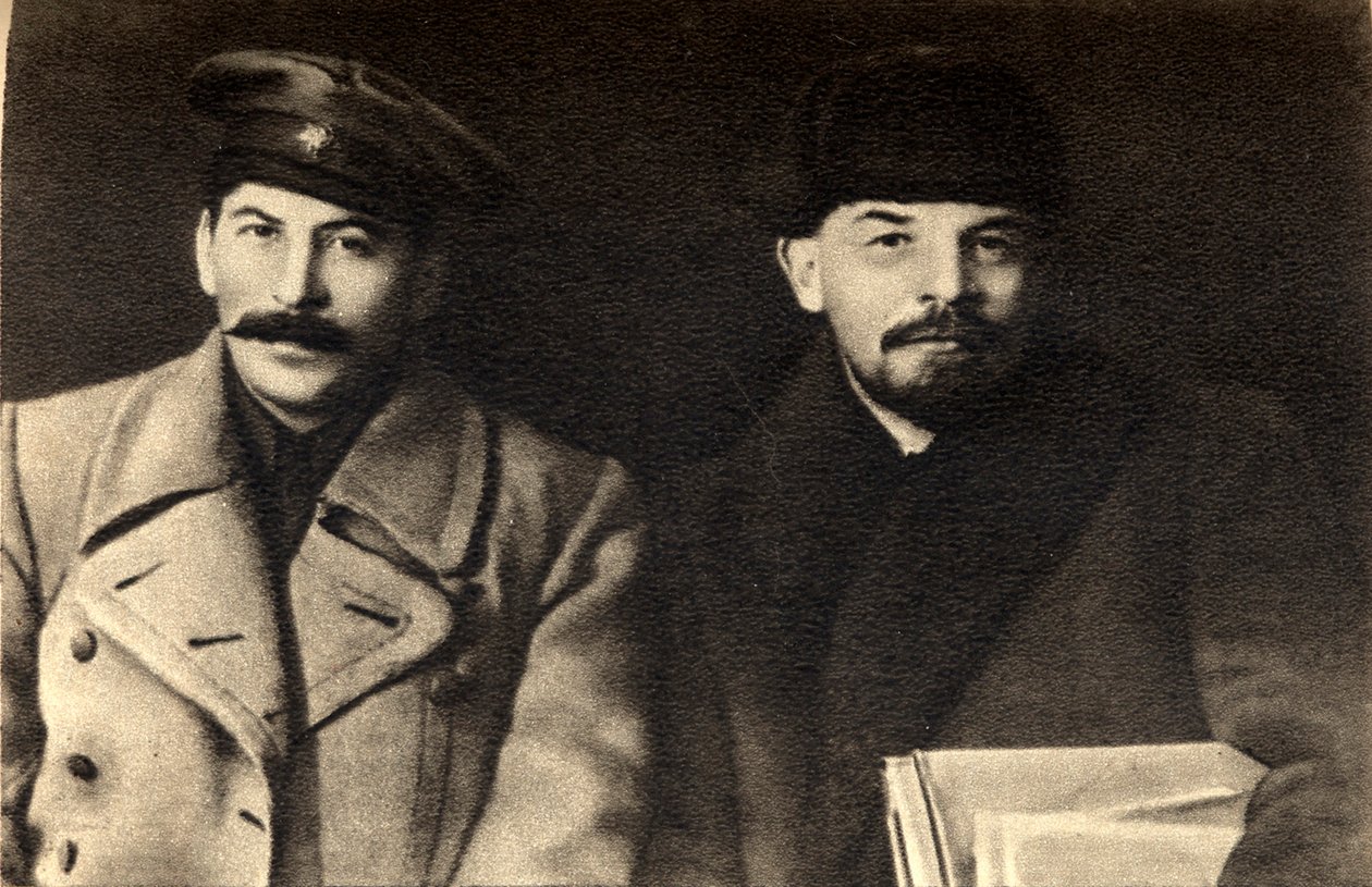 Stalin i Lenin, rosyjscy bolszewiccy przywódcy rewolucyjni, Moskwa, Rosja, 1919 autorstwa Unbekannt