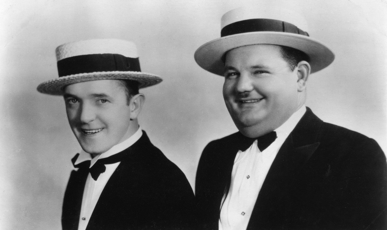 Stan Laurel 1890-1965 i Oliver Hardy 1892-1957, wiek XX autorstwa Unbekannt