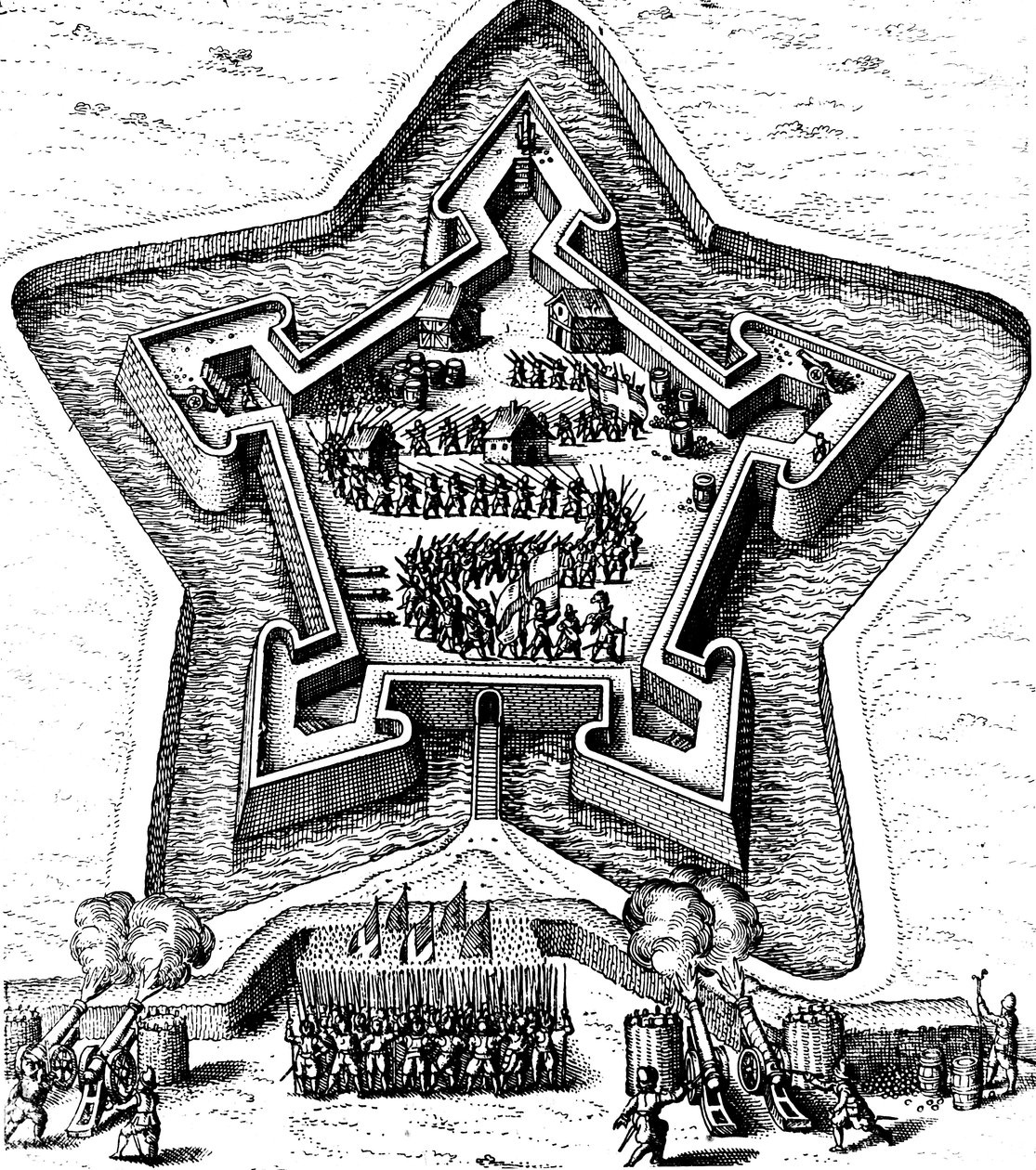 Star Fort broniony przez oblężoną fosę, 1617-1619 autorstwa Unbekannt