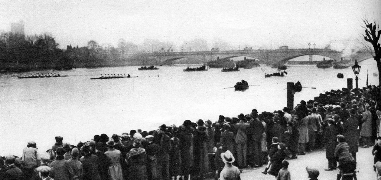 Start regat Oxford i Cambridge Boat Race, Londyn, 1926-1927 autorstwa Unbekannt