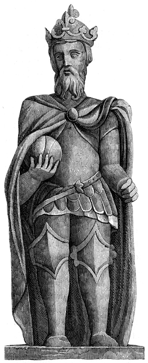 Posąg Karola Wielkiego 712-814, St Julien le Pauvre, Paryż, XI-XII w. 1849 autorstwa Unbekannt