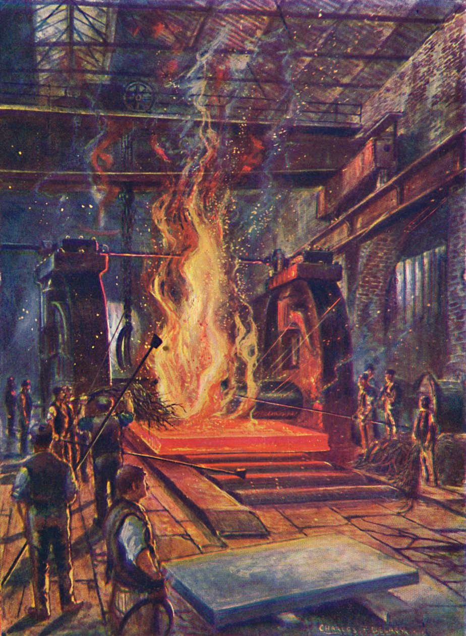 Walcowanie stali, c1917 autorstwa Unbekannt