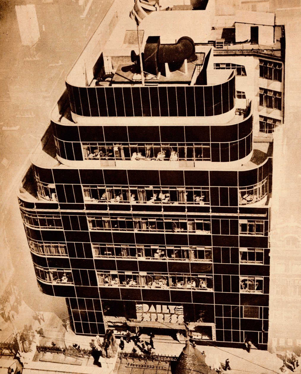 Stal, beton i szkło tworzą nowoczesne budynki, 1935. autorstwa Unbekannt