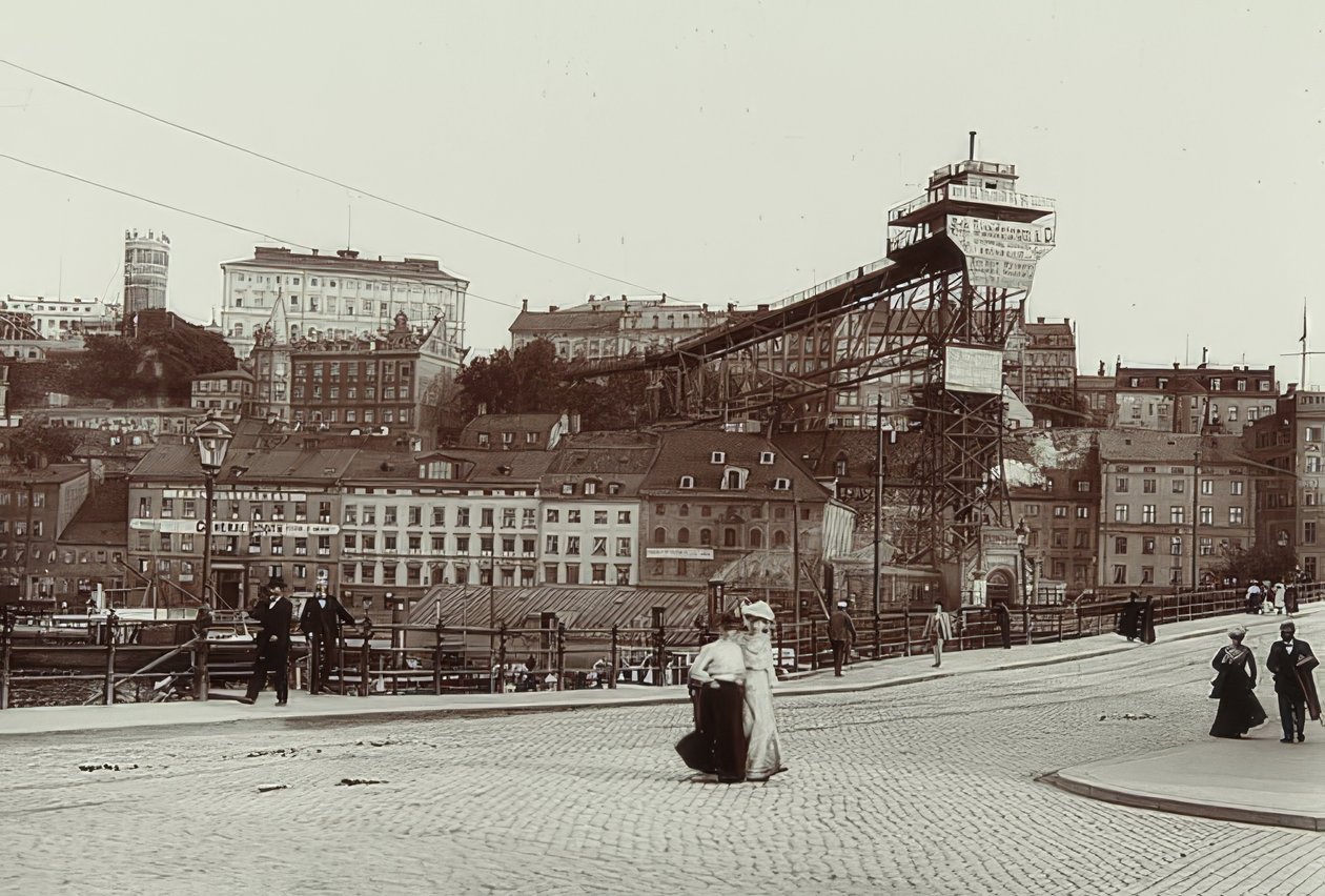 Sztokholm / Szwecja. Katarinahissen (Winda). Około 1900 r. autorstwa Unbekannt