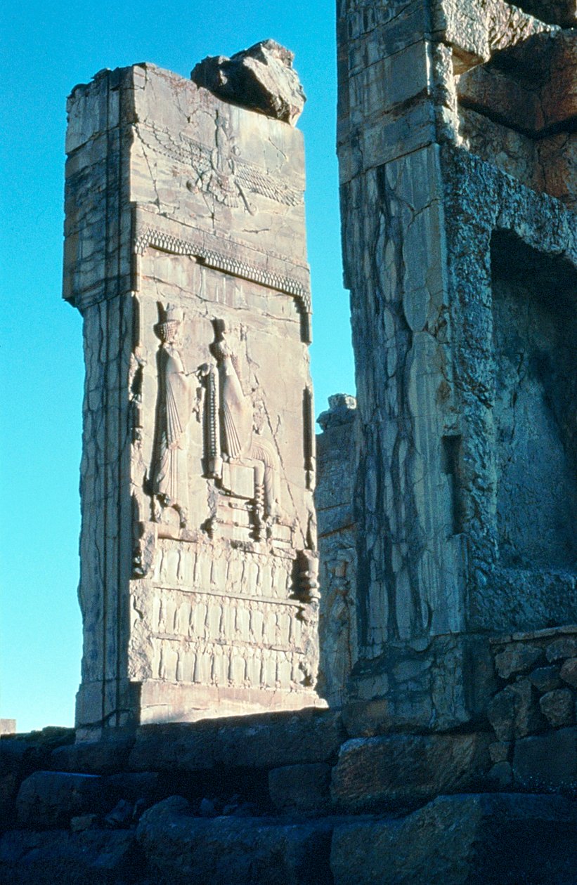Kamienna płaskorzeźba z drzwi do Sali 100 Kolumn, Persepolis, południowy Iran, ok. 500 pne autorstwa Unbekannt