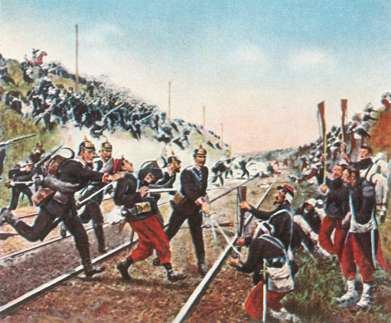 Szturm na nasyp kolejowy w Nuits przez Badenerów, 18 grudnia 1870, 1936. autorstwa Unbekannt