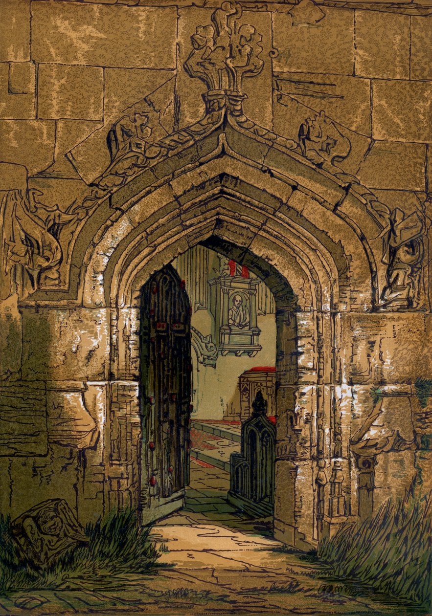 Kościół Stratford, Warwickshire, Anglia, 1845 autorstwa Unbekannt