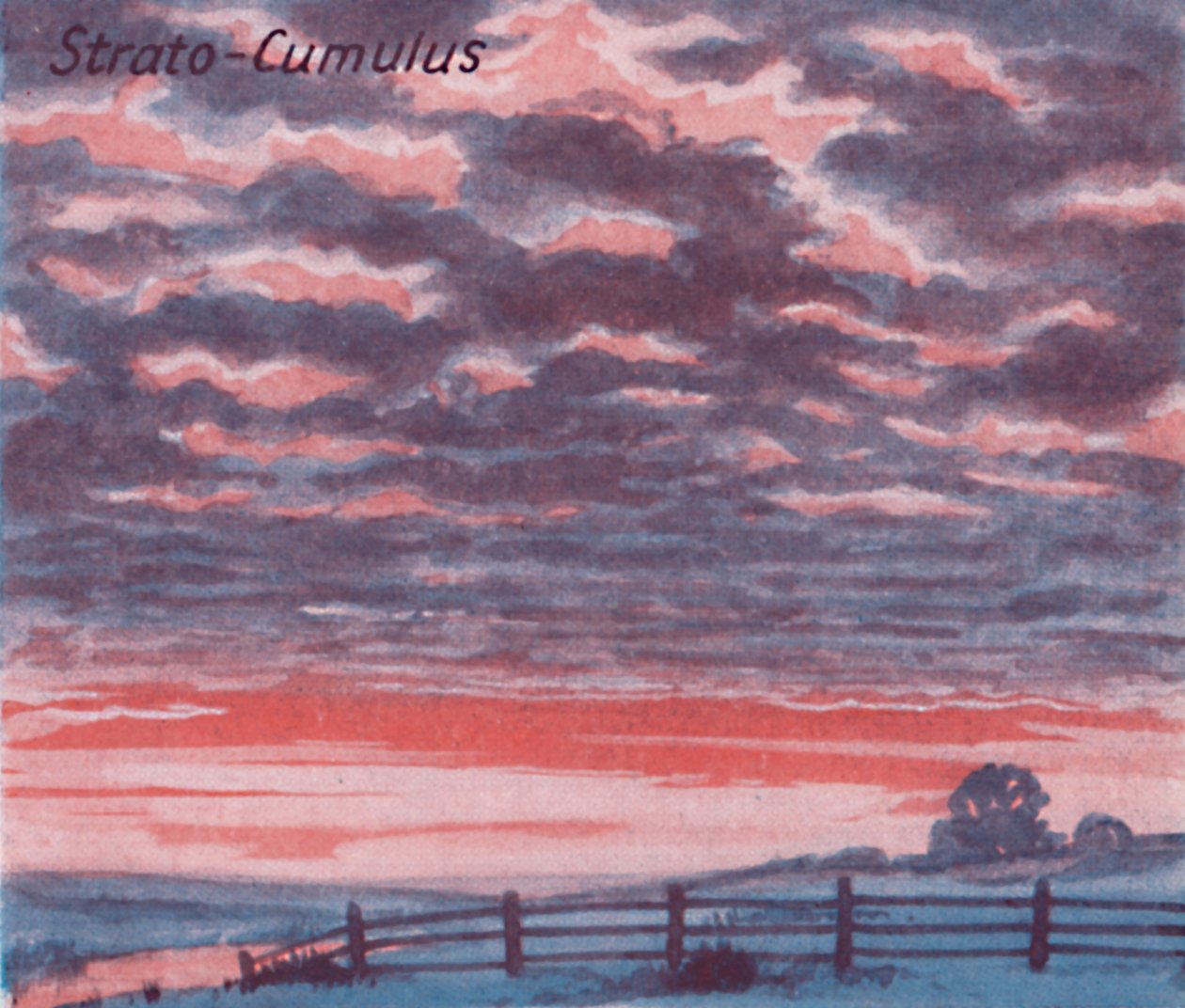 Strato-Cumulus - Tuzin głównych form chmur na niebie, 1935 autorstwa Unbekannt