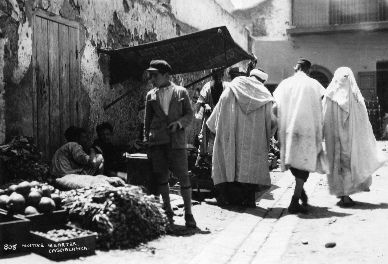 Scena uliczna, Casablanca, Maroko, c1920-c1930 autorstwa Unbekannt