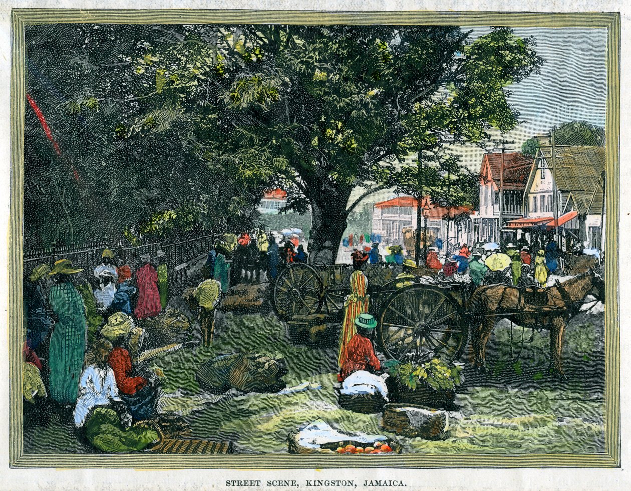 Scena uliczna, Kingston, Jamajka, ok. 1880 r. autorstwa Unbekannt