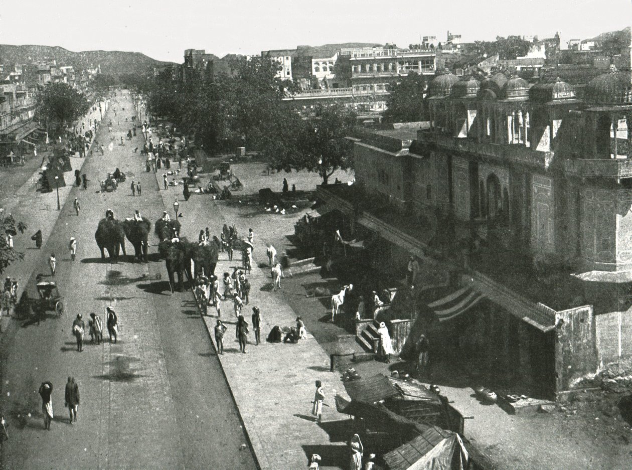 Scena uliczna w mieście Jaipur, Indie, 1895. autorstwa Unbekannt