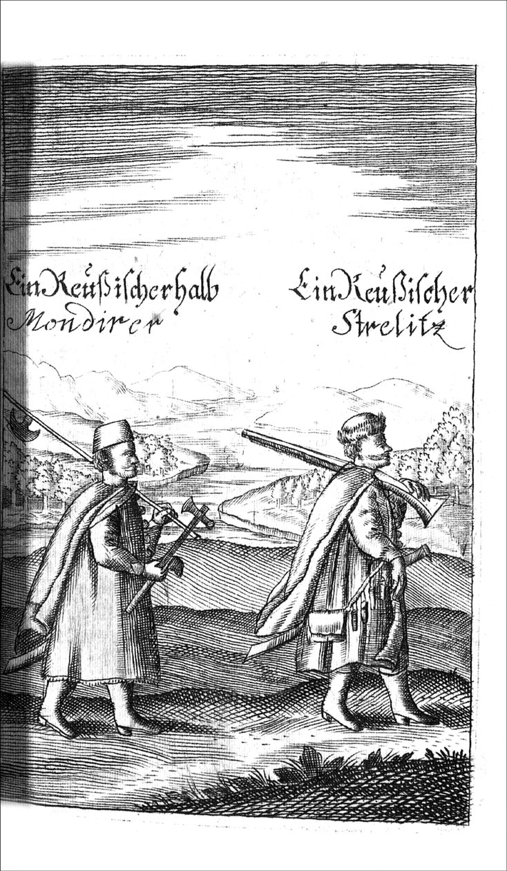 Streltsy z Georga Adama Schleissinga Ci pod Czaarenem w Reussland Ivan i Peter Alexewiz, 1693 autorstwa Unbekannt