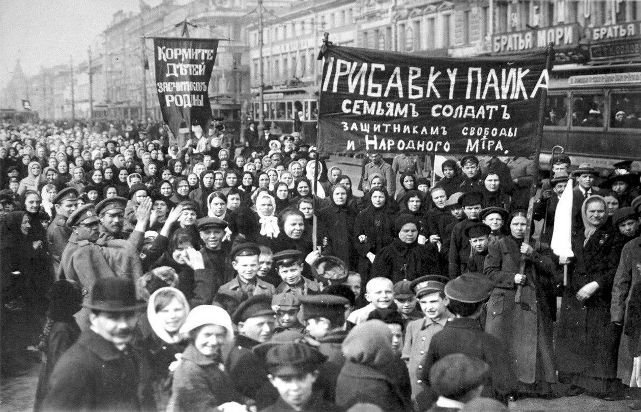 Uderzenie robotników Putiłowa pierwszego dnia rewolucji lutowej, Petersburg, Rosja, 1917 autorstwa Unbekannt